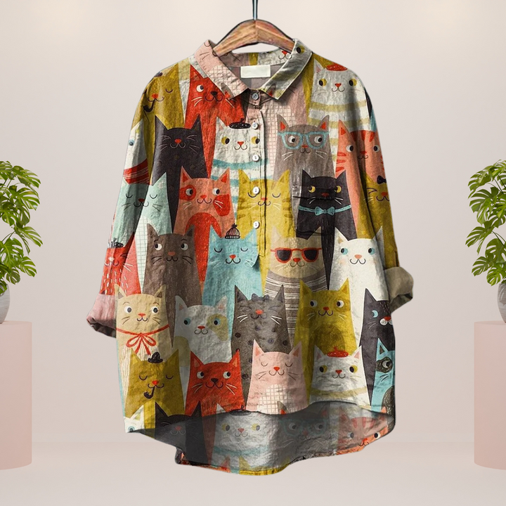 Drune | Exklusives Damenhemd mit Kunstdruck