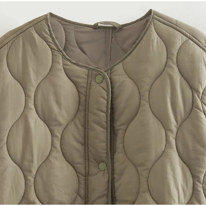 Drune | Bequemes Rundhals gepolstertes Jacket mit Knöpfen Ideal für Herbst/Winter