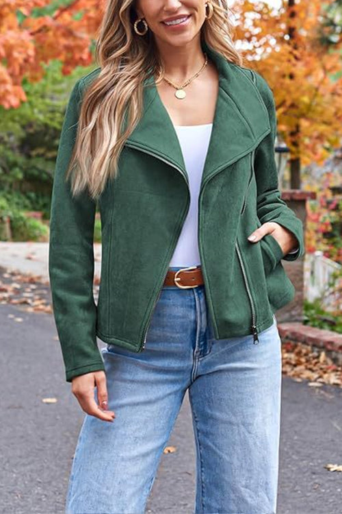 Drune | Up Pocketed Faux Suede Motorradjacke (in 7 Farben)