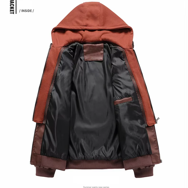 Drune | Lederjacke Herren Mit Reißverschluss, Klassische Jacke Aus Echtleder