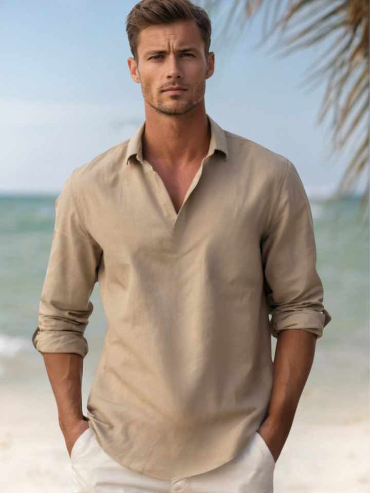 Drune | Herren Stilvolles Leinenhemd Elegant Im Sommer Für Männer