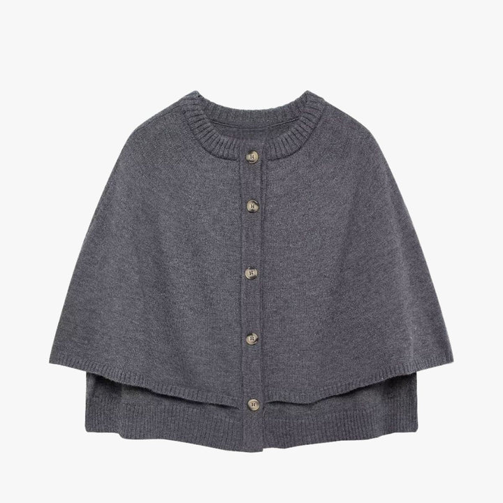 Drune | Strick Cape Mit Knöpfen Und Gestuftem Saum
