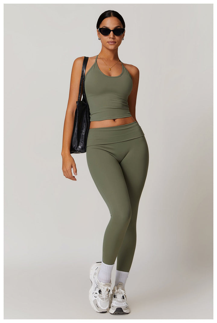 Drune | Trendige Fitness Schnell-Trocknend Yoga-Hose mit Falten