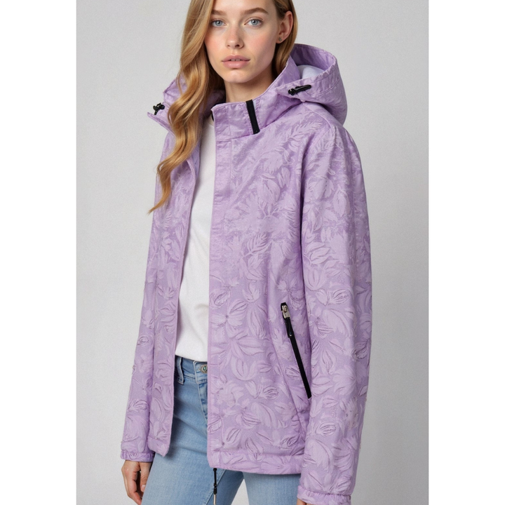 Drune | Gedruckt Reißverschluss Winter Jacke - Kapuze