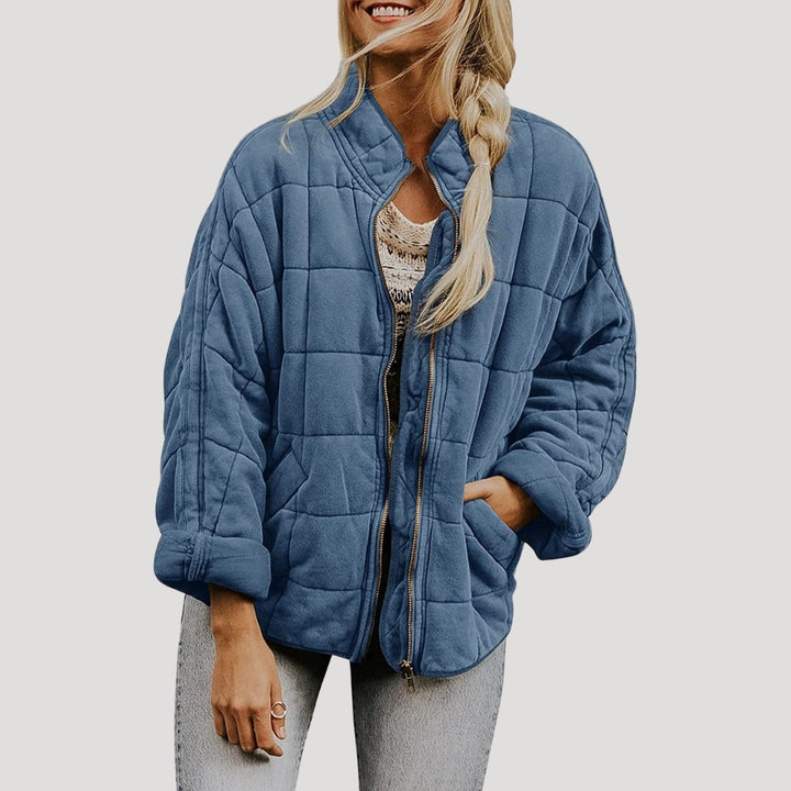 Drune | Damen gesteppte oversized Reißverschluss Pufferjacke