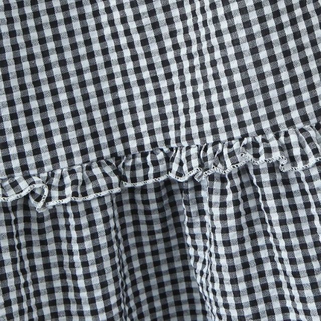 Drune | Gestuftes Gingham-Midirock mit Rüschendetail