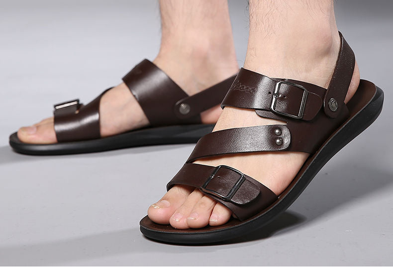 Drune | Sandalen Aus Spaltleder Mit Schnalle