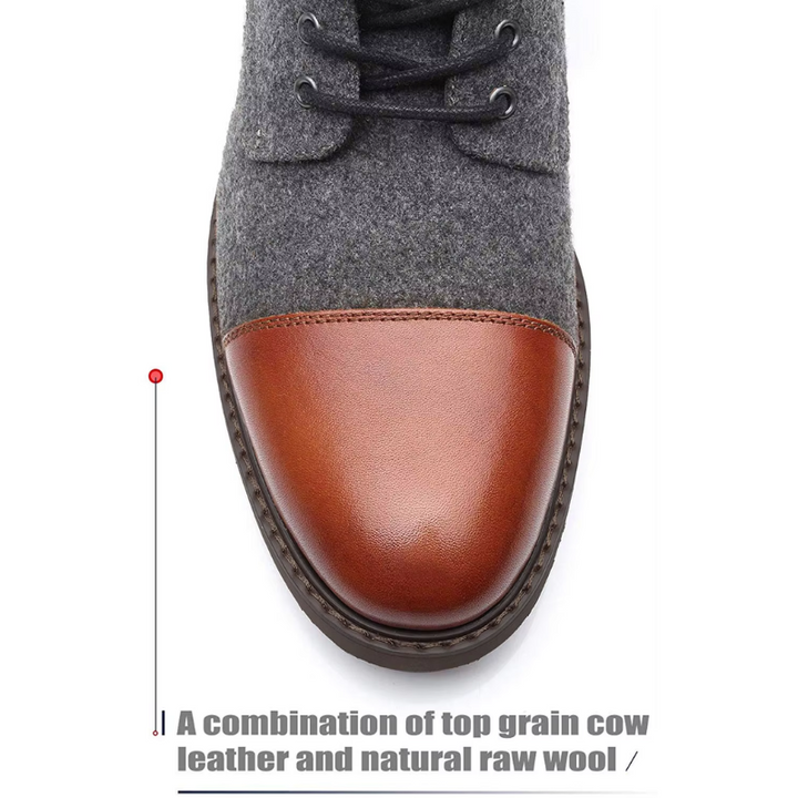 Drune | Stylische Herrenschuhe Stiefel Mit Leder Und Stoffeinsatz