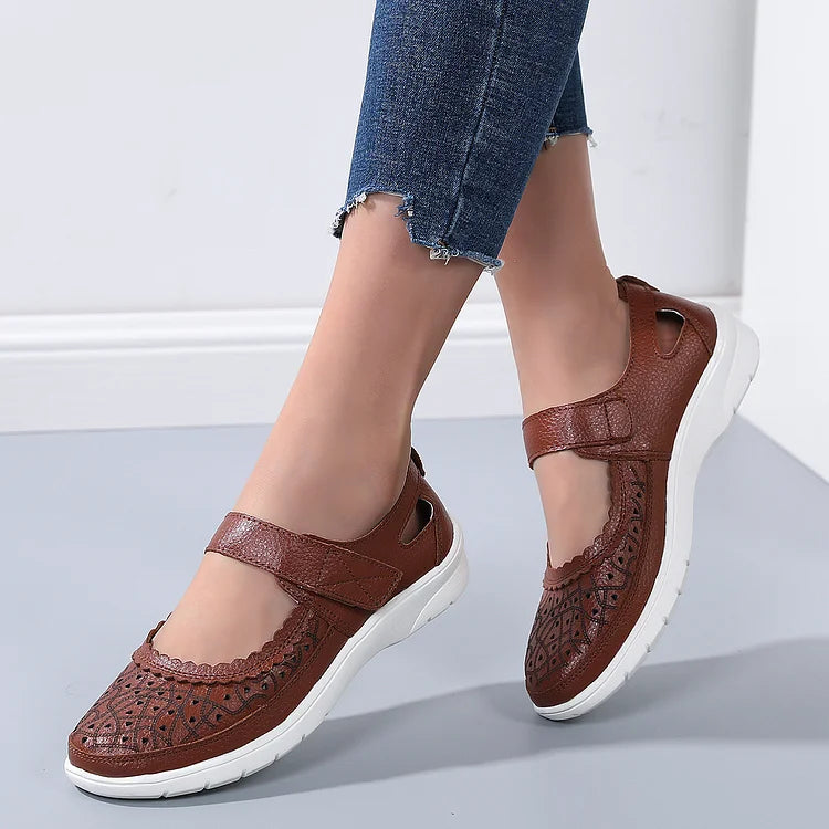 Drune | Orthopädische Komfortschuhe aus weißem Leder für Damen