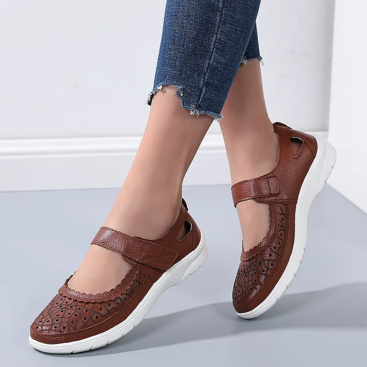 Drune | Orthopädische Komfortschuhe aus weißem Leder für Damen