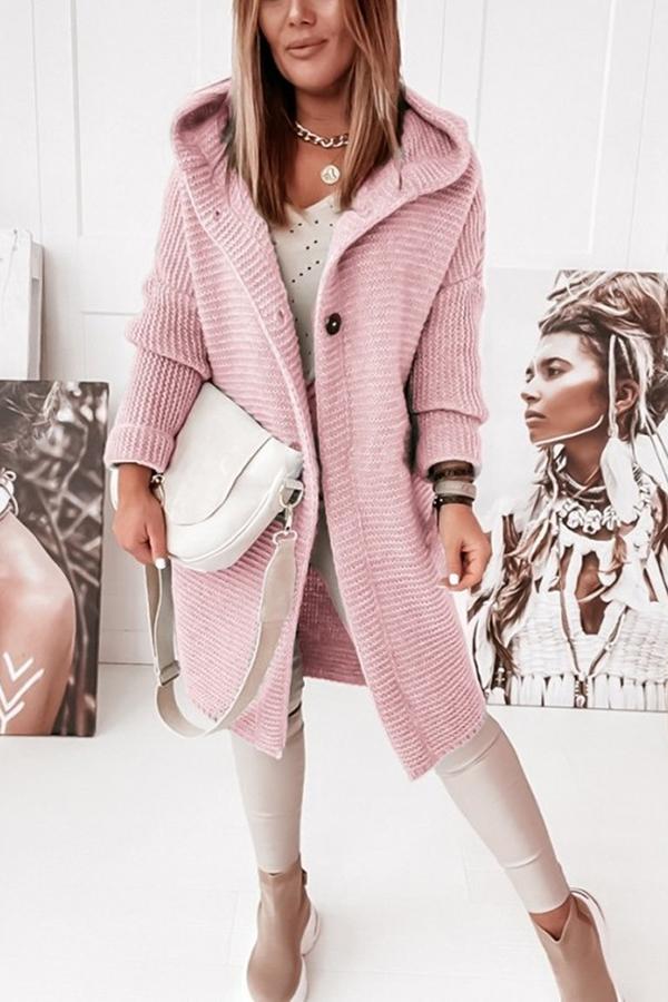 Drune | Strickjacke mit Kapuze Lockerer Schnitt Weich und Warm