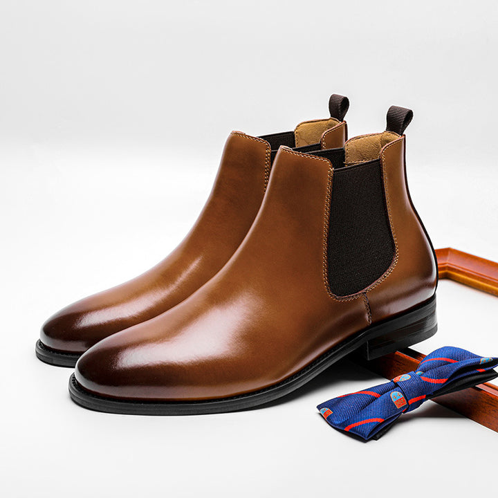Herren-Chelsea-Stiefel aus Leder, klassisch rund