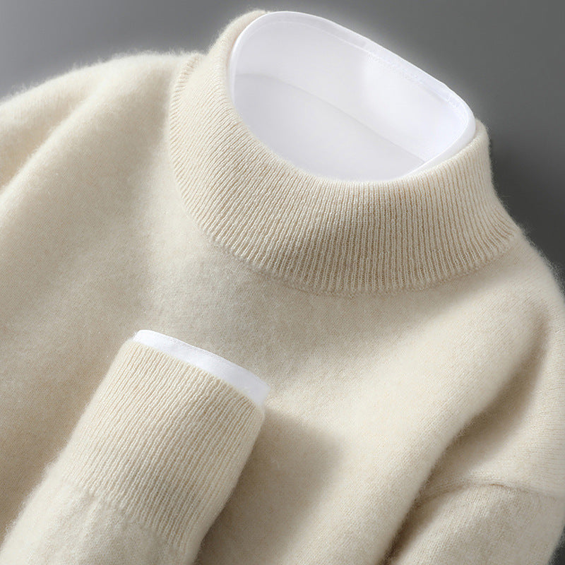 Herren-Wollpullover mit Stehkragen, 100% Wolle