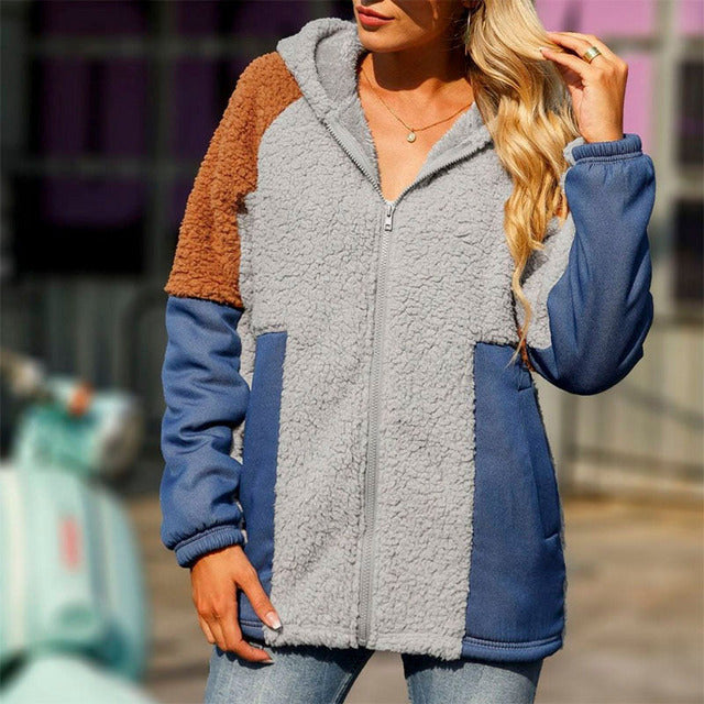 Drune | Patchwork Kapuzenpullover Mantel