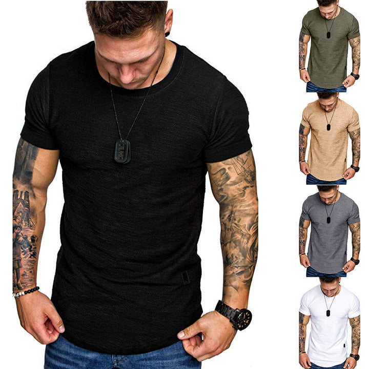 Herren Rundhals T-Shirt aus hochwertiger Baumwolle mit strukturierter Oberfläche Drune