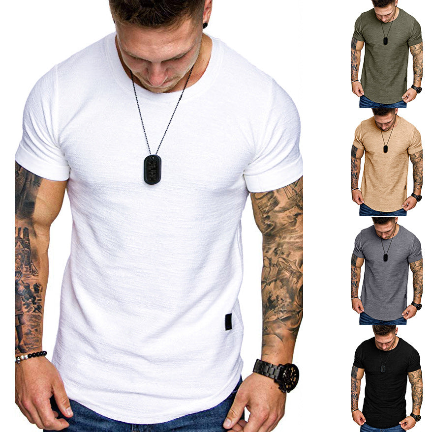 Herren Rundhals T-Shirt aus hochwertiger Baumwolle mit strukturierter Oberfläche Drune