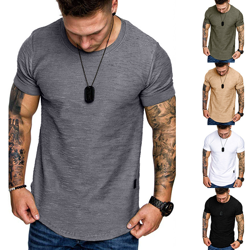 Herren Rundhals T-Shirt aus hochwertiger Baumwolle mit strukturierter Oberfläche Drune
