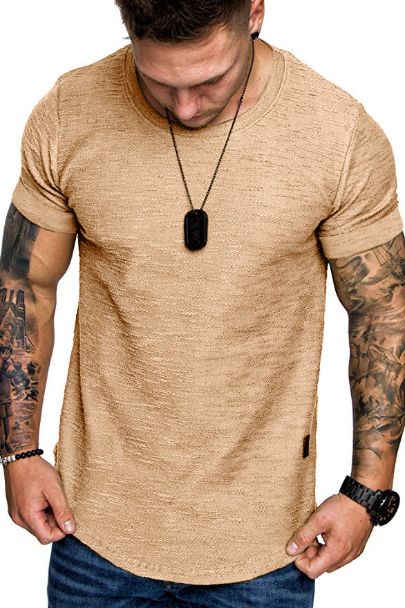 Herren Rundhals T-Shirt aus hochwertiger Baumwolle mit strukturierter Oberfläche Drune