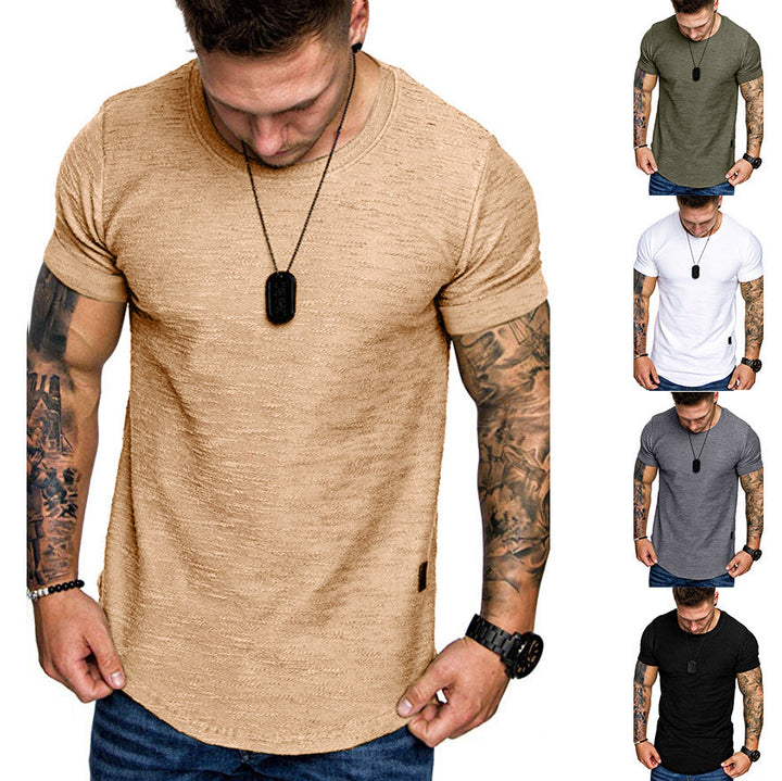 Herren Rundhals T-Shirt aus hochwertiger Baumwolle mit strukturierter Oberfläche Drune
