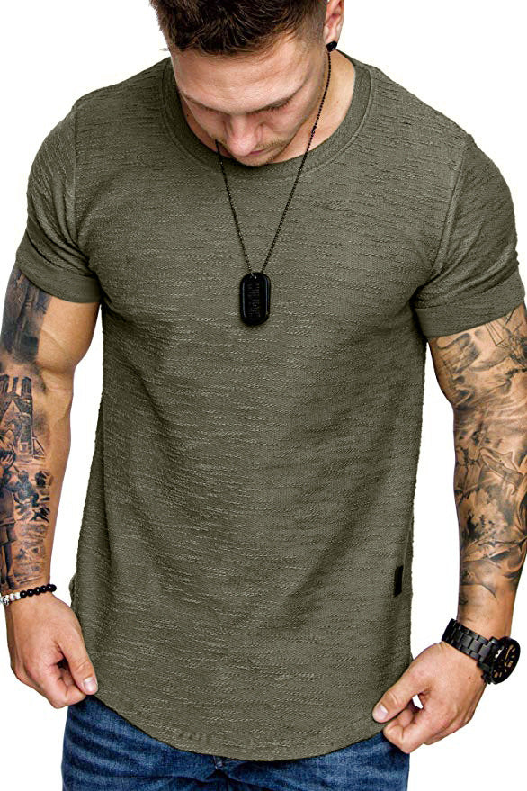Herren Rundhals T-Shirt aus hochwertiger Baumwolle mit strukturierter Oberfläche Drune