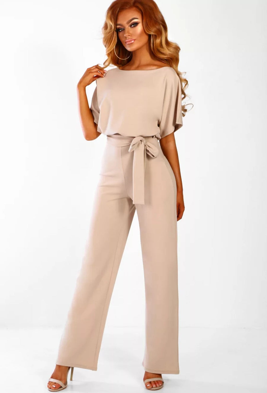 Damen elegantes Set bestehend aus fließender Bluse und weit geschnittenen Hosen Drune