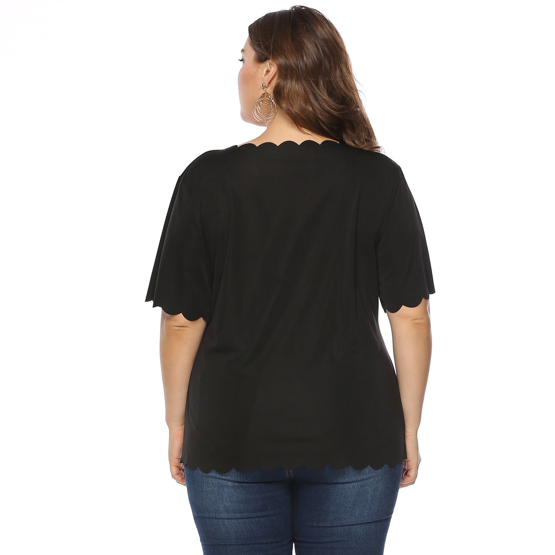 Damen T-Shirt mit Leopardenmuster und Glitzerstein-Details Drune