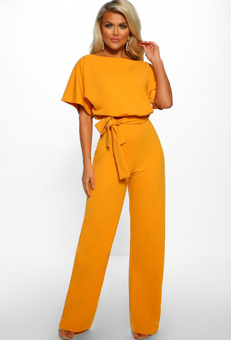 Damen elegantes Set bestehend aus fließender Bluse und weit geschnittenen Hosen Drune