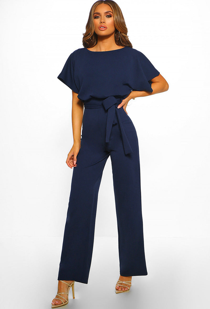 Damen elegantes Set bestehend aus fließender Bluse und weit geschnittenen Hosen Drune