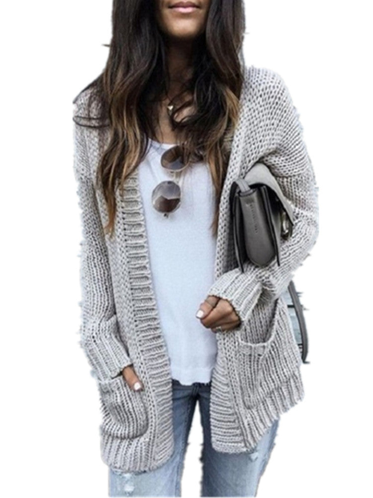 Damen Grobstrickjacke mit lässigem Schnitt und praktischen Taschen Drune