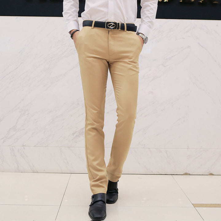 Herren nan moderne Slim-Chinohose mit leichtem Stretch, Bügelfalte und schmal zulaufendem Bein Drune