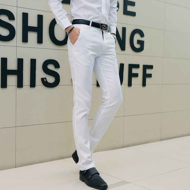 Herren nan moderne Slim-Chinohose mit leichtem Stretch, Bügelfalte und schmal zulaufendem Bein Drune