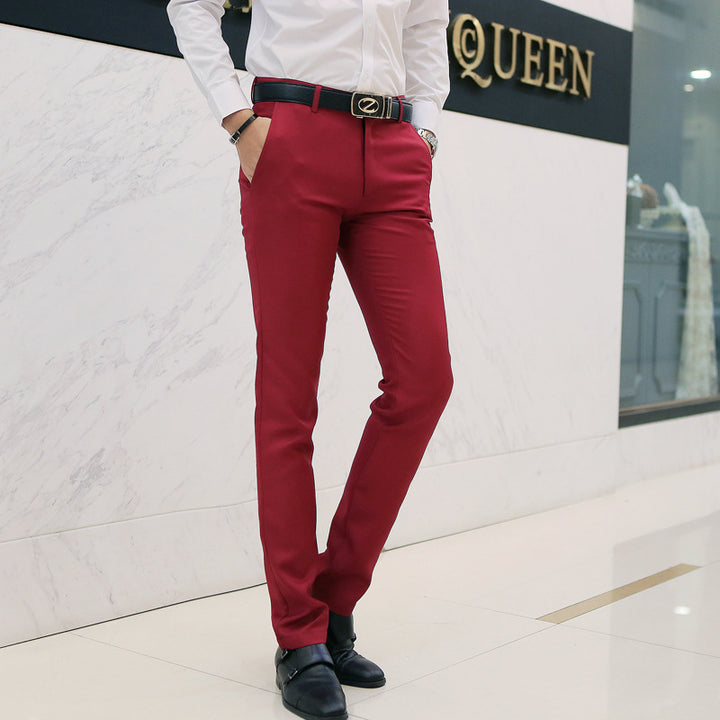 Herren nan moderne Slim-Chinohose mit leichtem Stretch, Bügelfalte und schmal zulaufendem Bein Drune