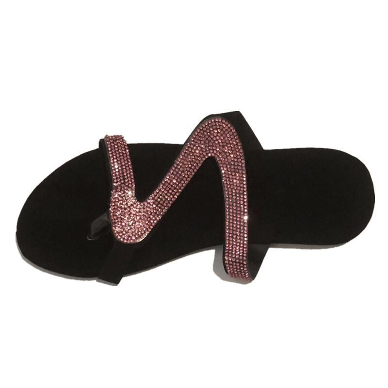Damen Glamouröse Zehentrenner-Sandalen mit funkelnden Strass-Akzenten Drune