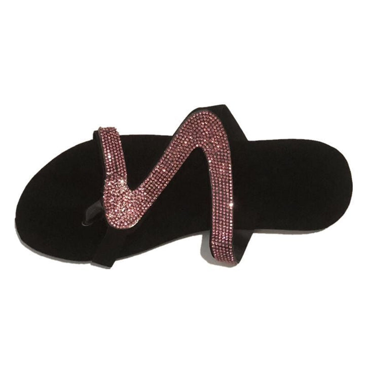 Damen Glamouröse Zehentrenner-Sandalen mit funkelnden Strass-Akzenten Drune