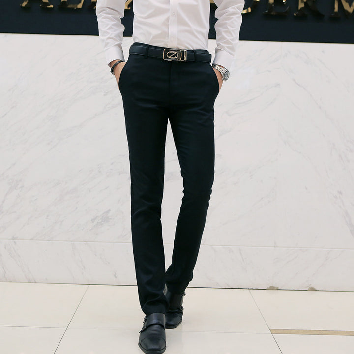 Herren nan moderne Slim-Chinohose mit leichtem Stretch, Bügelfalte und schmal zulaufendem Bein Drune