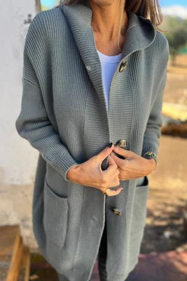 Drune | Lässiger Herbst Strickcardigan mit Kapuze für Frauen