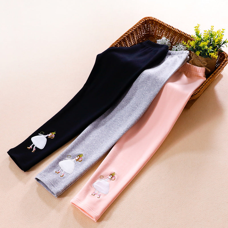 Mädchen Leggings mit buntem Applikationsdesign Drune