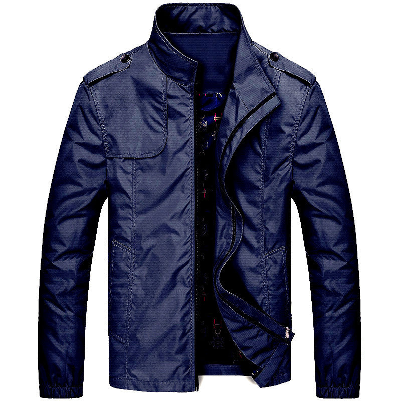 Herren Leichter Fieldblouson im Slim-Fit mit Stehkragen und Schulterklappen Drune