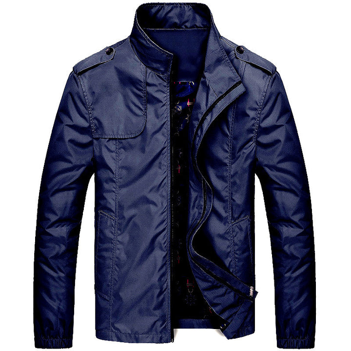 Herren Leichter Fieldblouson im Slim-Fit mit Stehkragen und Schulterklappen Drune