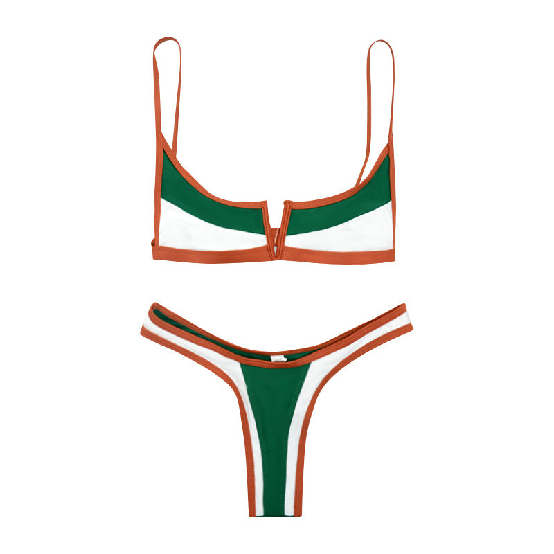 Damen Bikiniset mit modernem V-Ausschnitt und figurformenden Akzenten Drune
