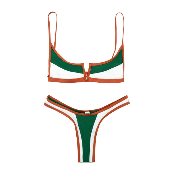 Damen Bikiniset mit modernem V-Ausschnitt und figurformenden Akzenten Drune