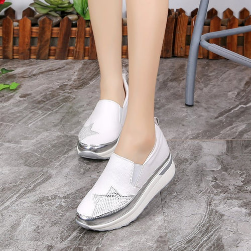 Damen Slip-On Sneakers mit glitzerndem Obermaterial und komfortabler Sohle Drune