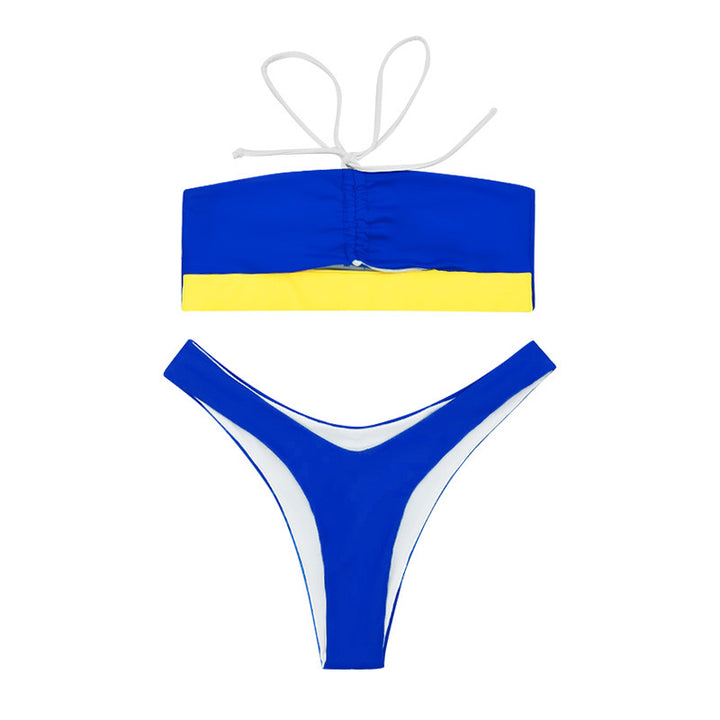 Damen Bandeau-Bikini mit raffiniertem Knoten und hohem Beinausschnitt Drune