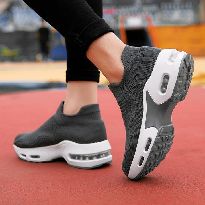 Unisex nan Slip-On Komfortsneaker mit elastischem Maschenkragen, stoßdämpfender Hohlkammer-Sohle und rutschfester Laufsohle Drune
