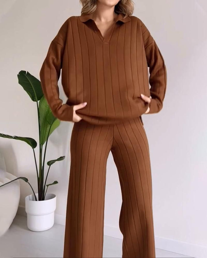 Drune | Stylisches Pit Stripe Jacquard Zwei-Teile Set