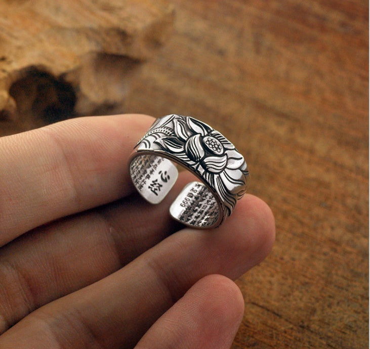 Drune | Silberner Lotus Sutra Ring