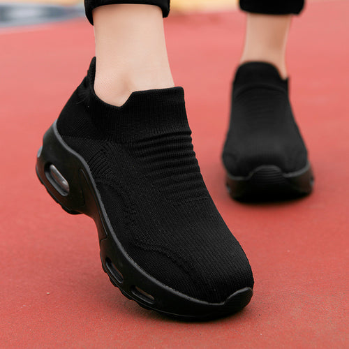 Unisex nan Slip-On Komfortsneaker mit elastischem Maschenkragen, stoßdämpfender Hohlkammer-Sohle und rutschfester Laufsohle Drune