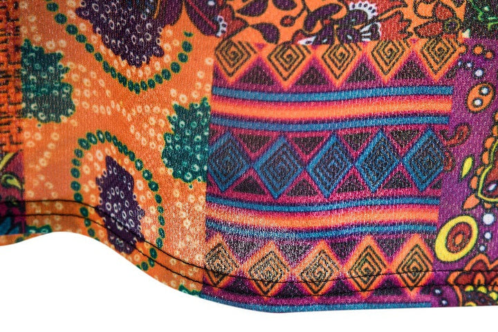 Herren Kurzarmhemd mit buntem Patchwork-Design und lässiger Passform Drune