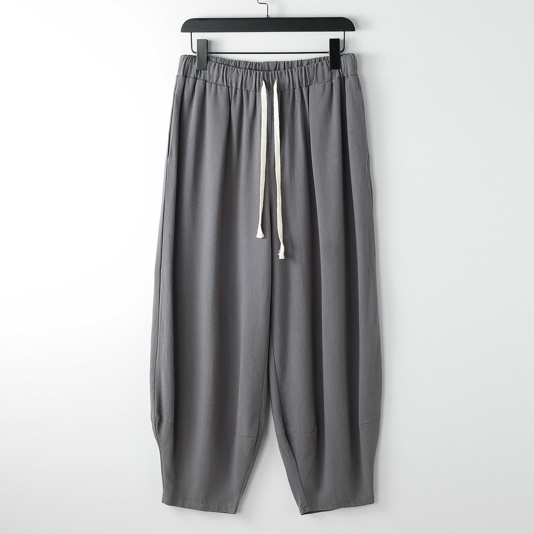 Damen Lässige Harem-Joggerhose mit hohem elastischem Bund und Zugkordel Drune
