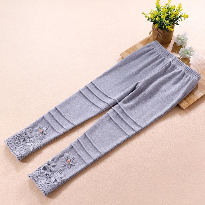 Mädchen modische Leggings mit floralem Spitzenbesatz Drune